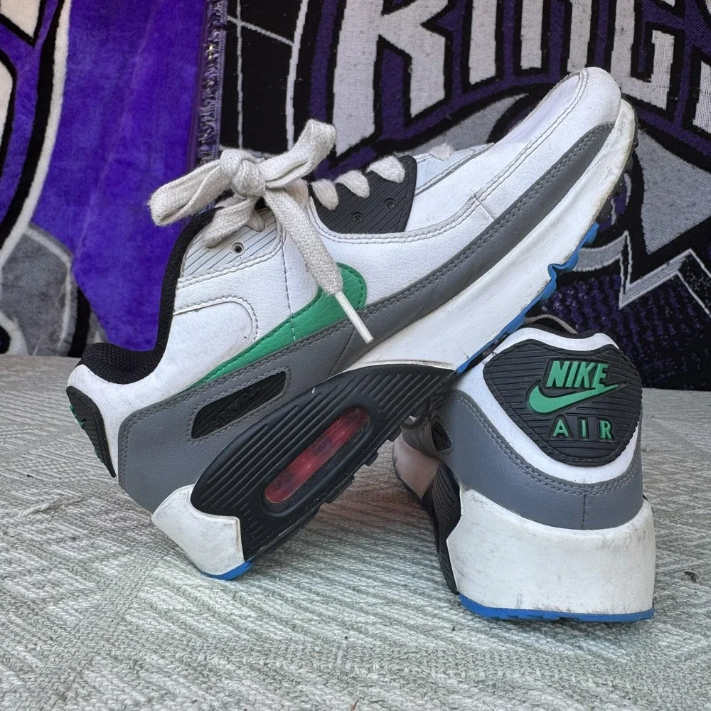 Size 5Y/W6.5 - Nike‎ Air Max 90 LTR White/Stadium Green Shoes (DV3607 102)